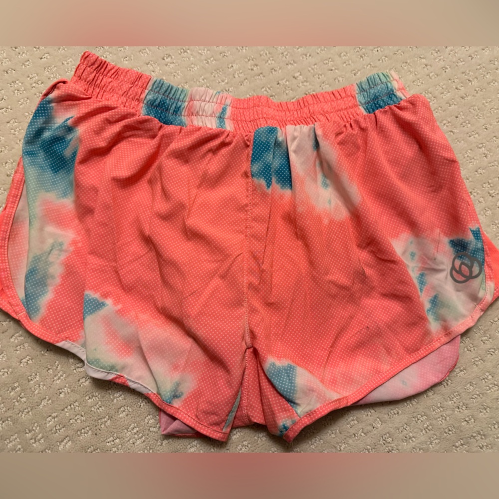 Medium pink & blue running shorts with lining